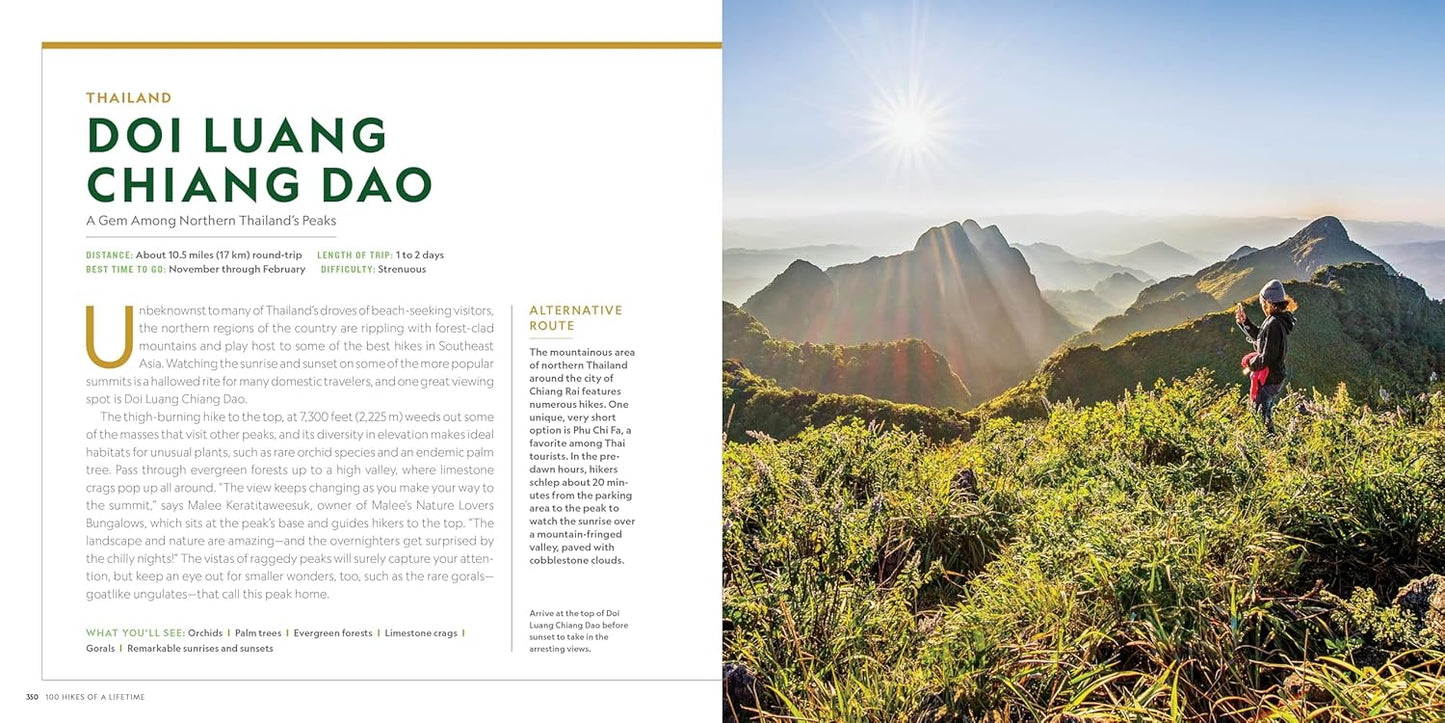 100 Hikes of a Lifetime: The World's Ultimate Scenic Trails National Geographic Book | Backcountry Books