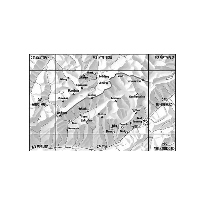 Swisstopo 264S Jungfrau Ski Map