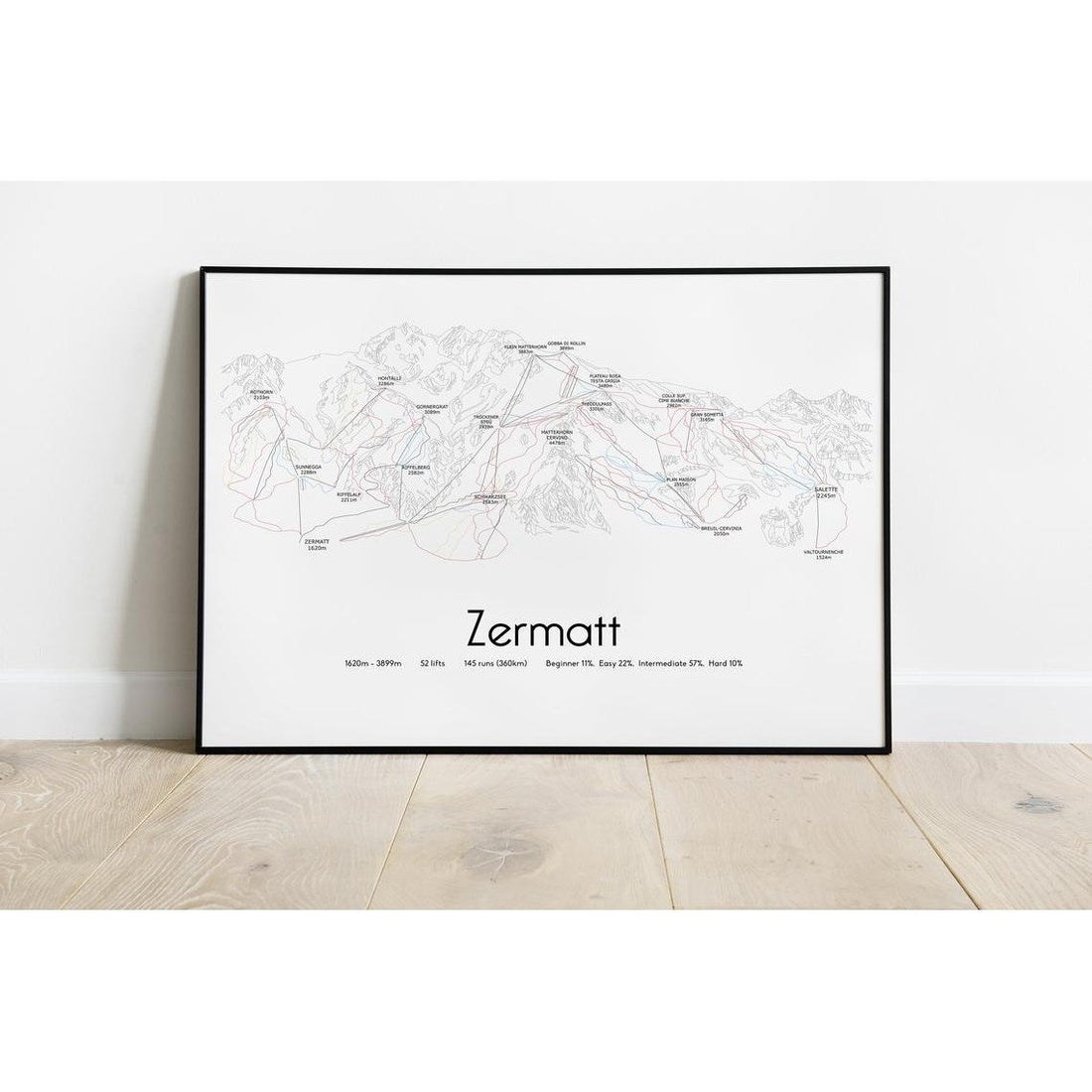 Ski Resort Piste Map Wall Prints