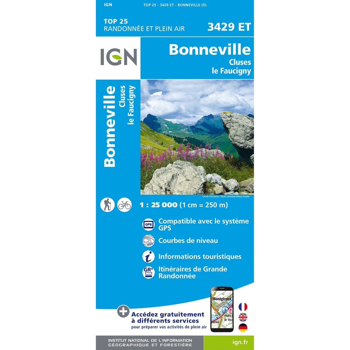 IGN 3429 ET Bonneville / Cluses / le Faucigny Map | Backcountry Books