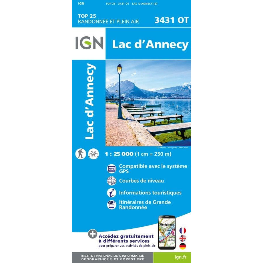 IGN 3431 OT Lac d'Annecy Map  Backcountry Books