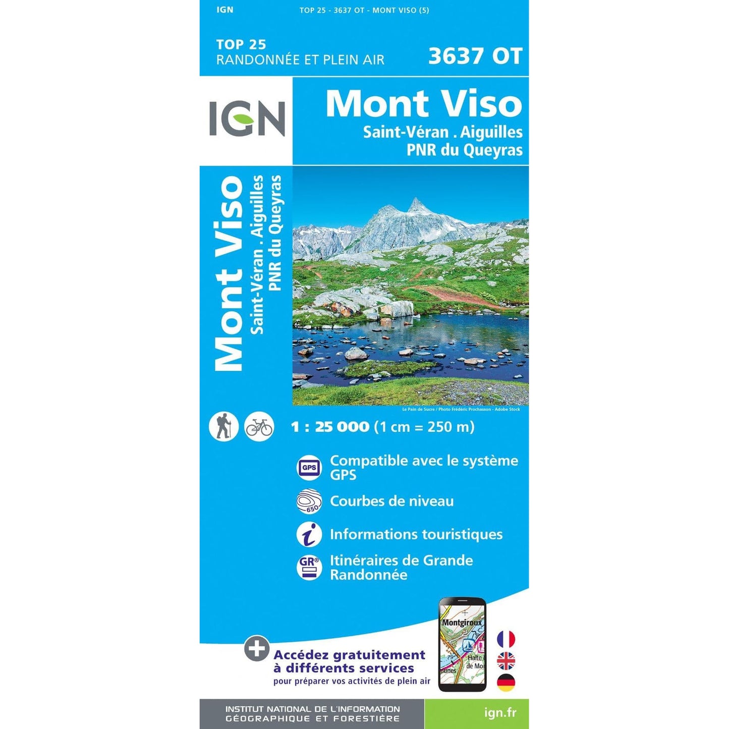 IGN 3637 OT Mont Viso, Sain-Veran, Aiguilles, PNR du Queryas | Backcountry Books