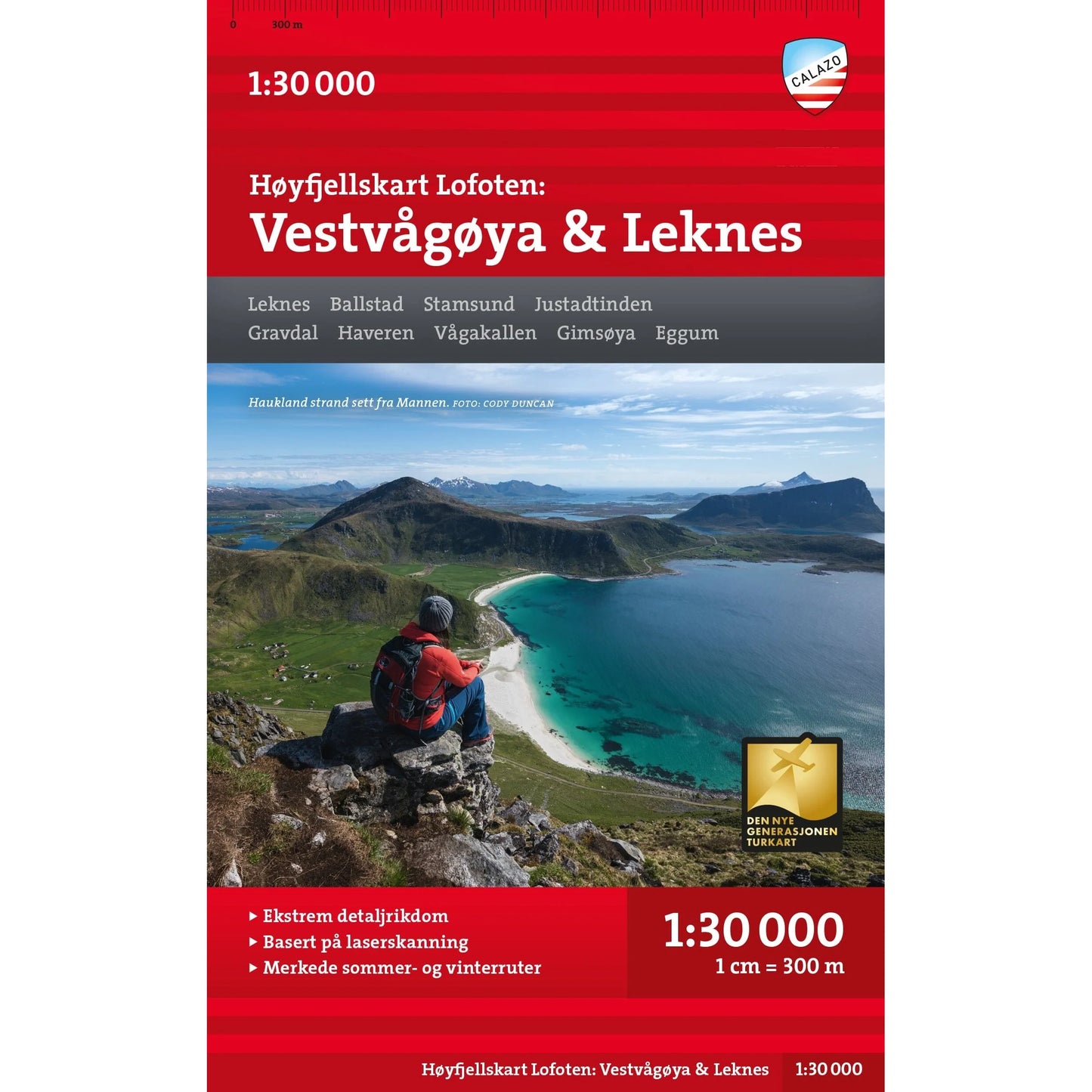 Lofoten Map Calazon Vestvagoya and Leknes High Mountain Map | Backcountry Books