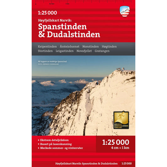 Narvik Map | Spanstinden & Dudalstinden 1:25,000 Calazo Map