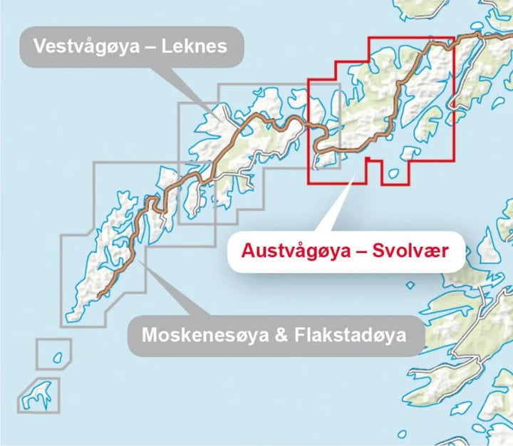 Lofoten Map Calazo Austvagoya and Svolvaer High Mountain Map | Backcountry Books