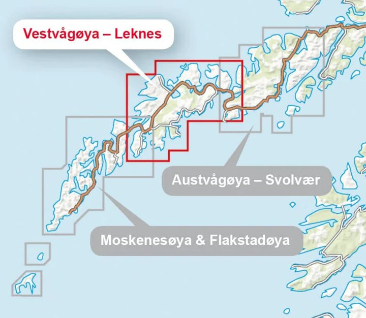 Lofoten Map Calazon Vestvagoya and Leknes High Mountain Map | Backcountry Books