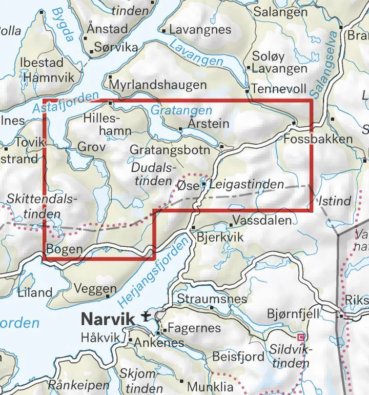 Narvik Map | Spanstinden & Dudalstinden 1:25,000 Calazo Map