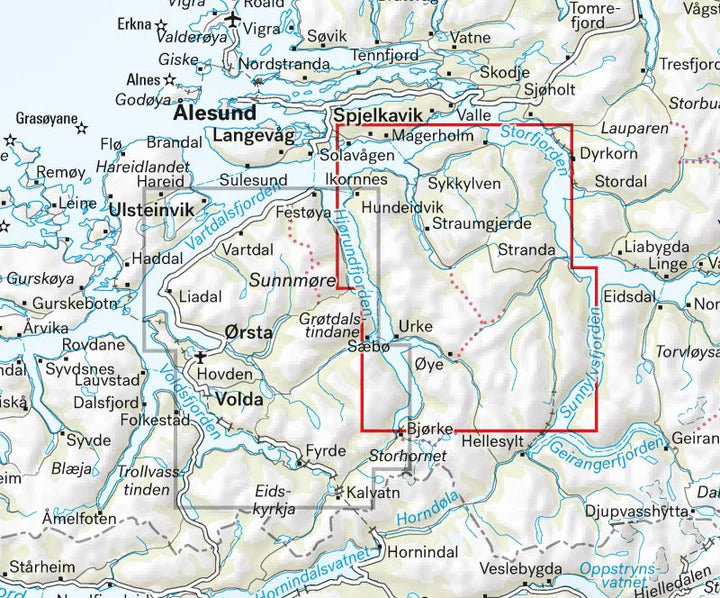 Sunnmore Map Calazo Stranda and Slogen | Backcountry Books