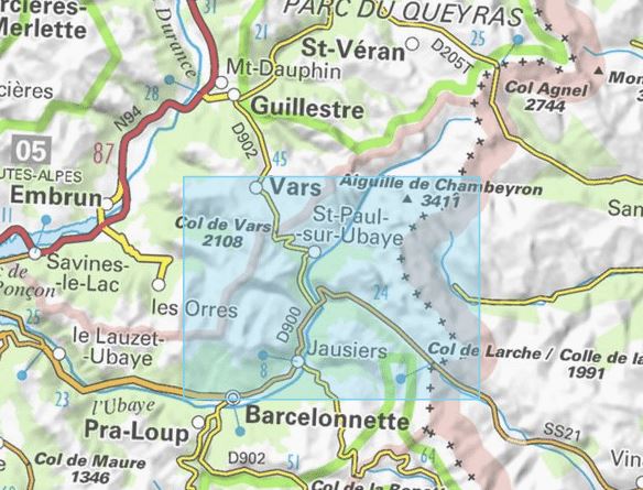 IGN 3538 ET Aiguille de Chambeyron, Cols de Larche et de Vars | Backcountry Books