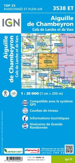 IGN 3538 ET Aiguille de Chambeyron, Cols de Larche et de Vars | Backcountry Books
