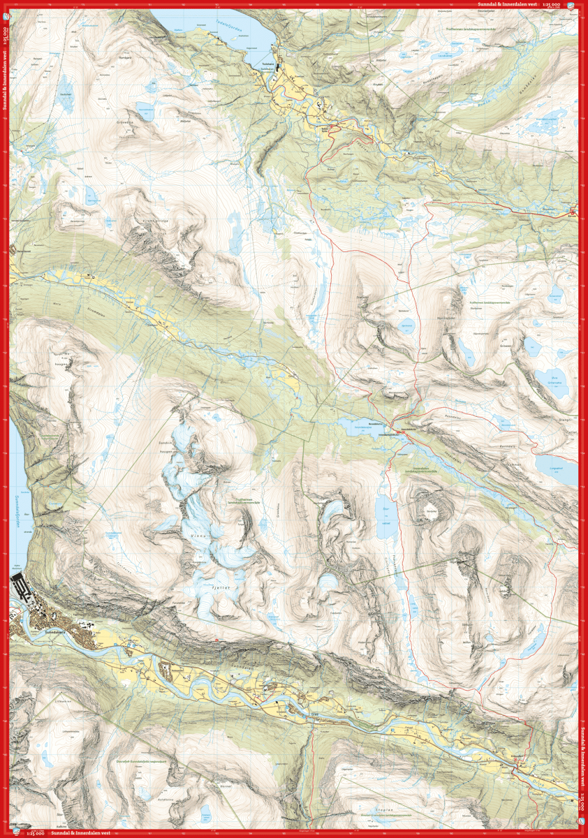 Sunndal Map | Calazo High Mountain Map Sunndal & Innerdalen | Backcountry Books