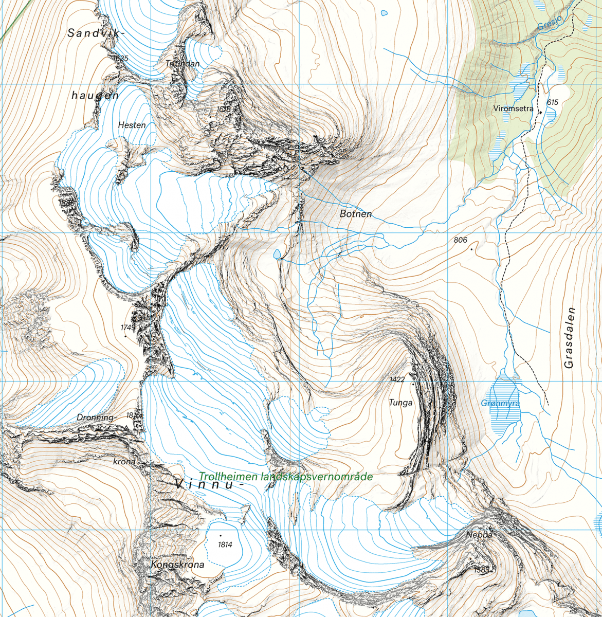 Sunndal Map | Calazo High Mountain Map Sunndal & Innerdalen | Backcountry Books