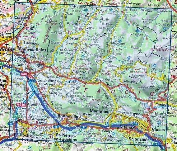 IGN 3429 ET Bonneville / Cluses / le Faucigny Map | Backcountry Books