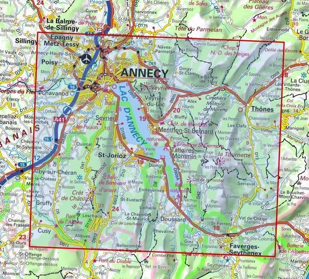IGN 3431 OT Lac d'Annecy Map  Backcountry Books