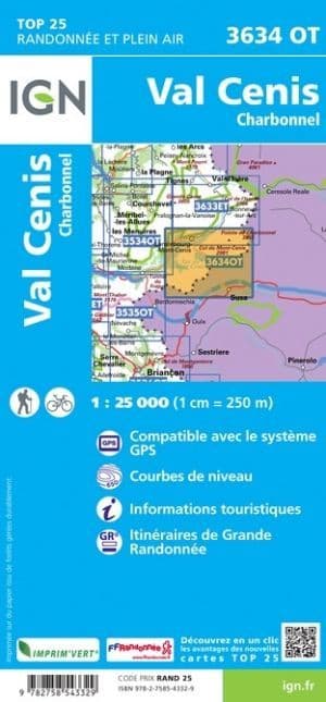 IGN 3634 OT Val Cenis Map | Backcountry Books