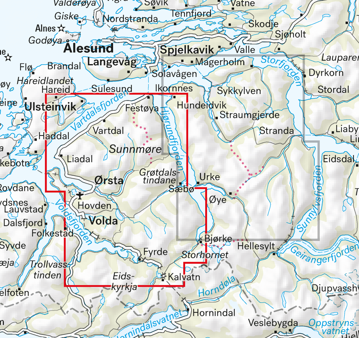 Sunnmore Alps Map Orsta and Volda | Backcountry Books