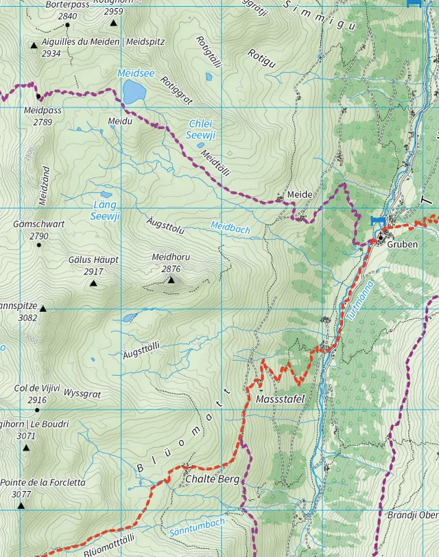 Walker's Haute Route Trekking Map: Chamonix to Zermatt