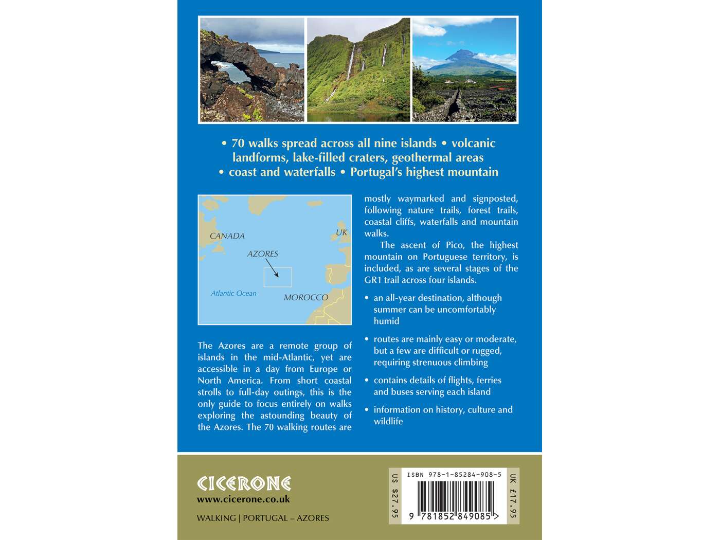 Walking on the Azores | 70 routes across Sao Miguel, Santa Maria, Terceira, Graciosa, Sao Jorge, Pico, Faial, Flores and Corvo