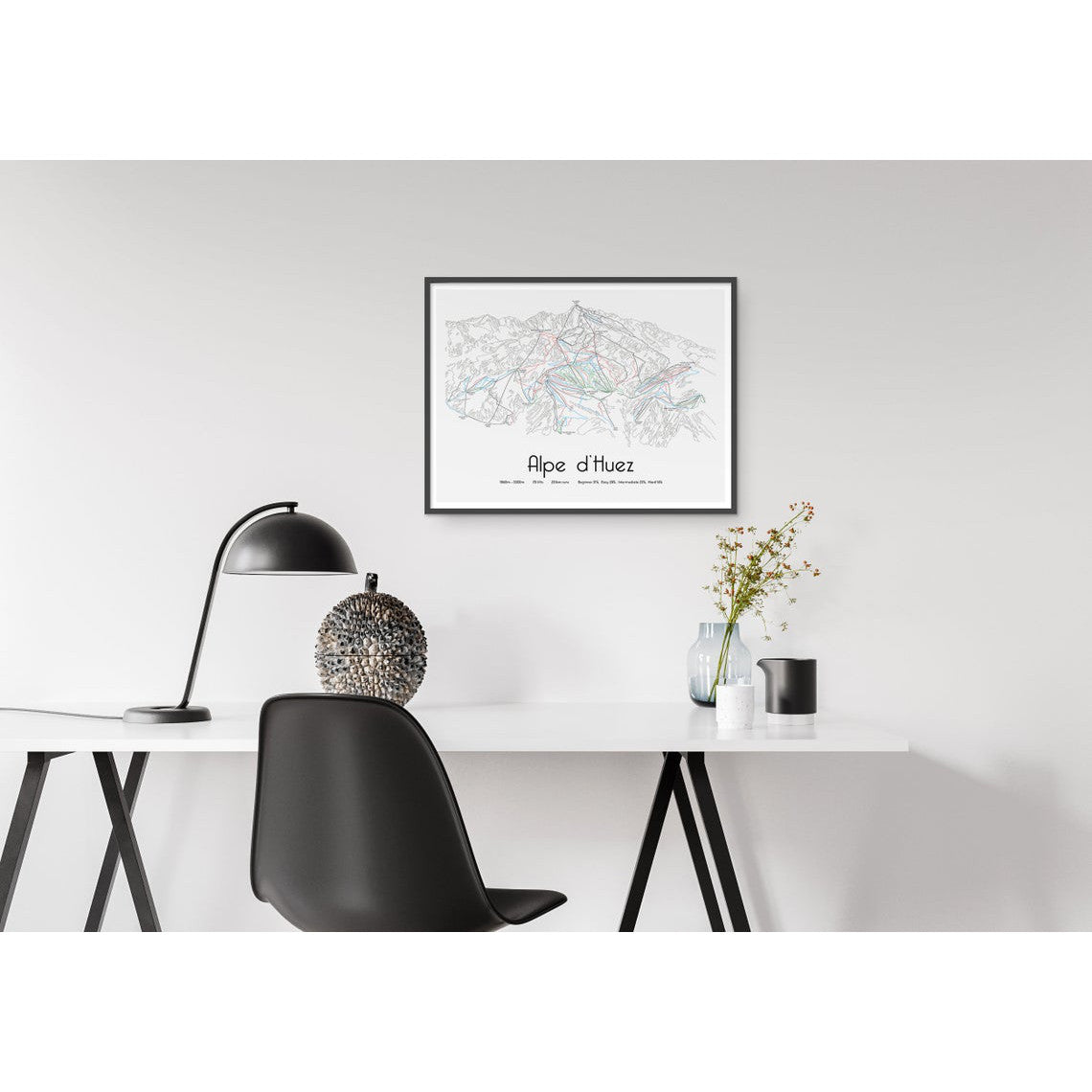 Alpe d'Huez Piste Map Wall Print | Backcountry Books