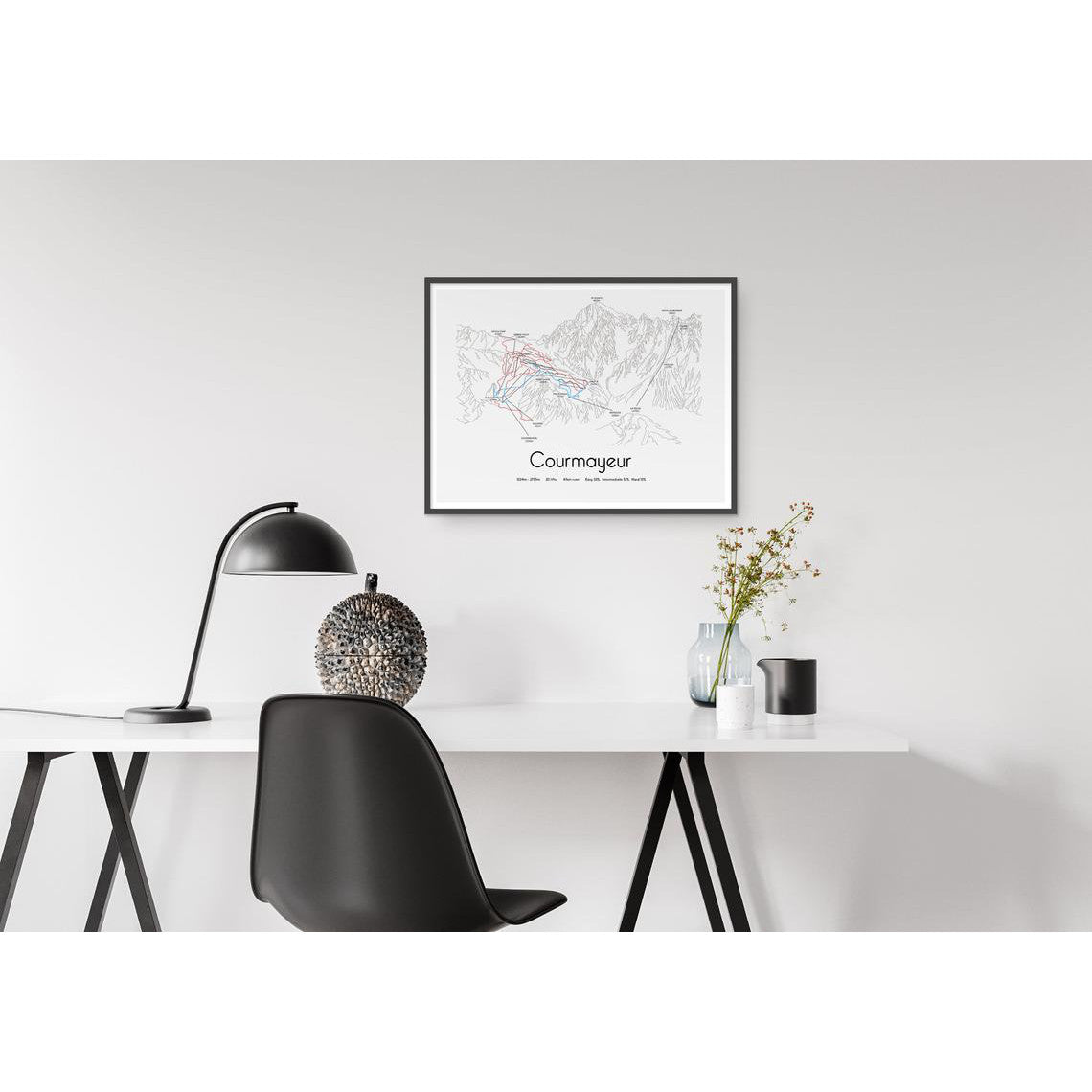 Courmayeur Piste Map Wall Print Poster | Backcountry Books