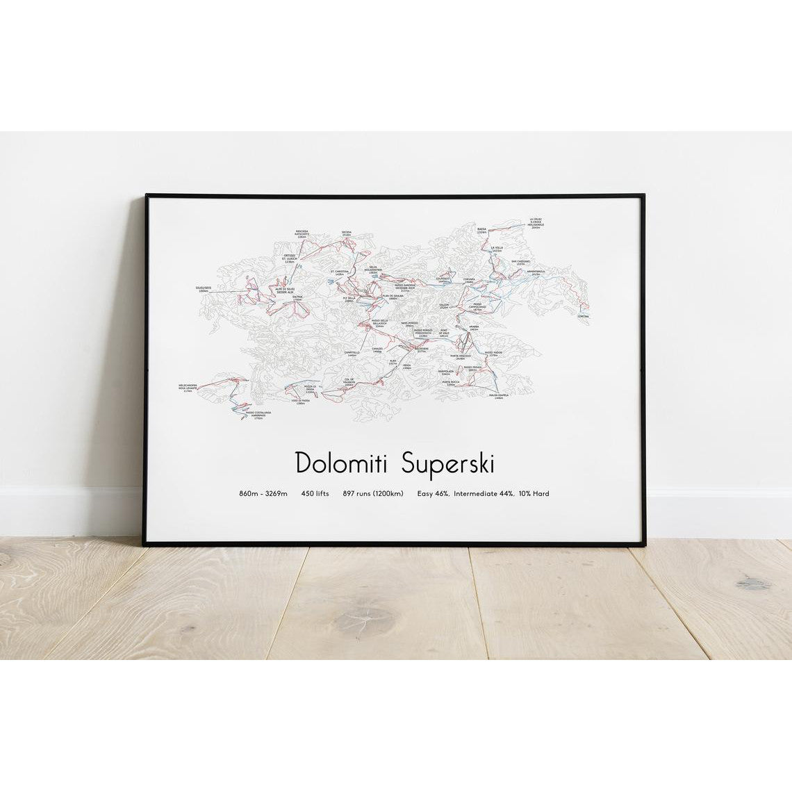 Dolomiti Superski Piste Map Wall Print Dolomites | Backcountry Books