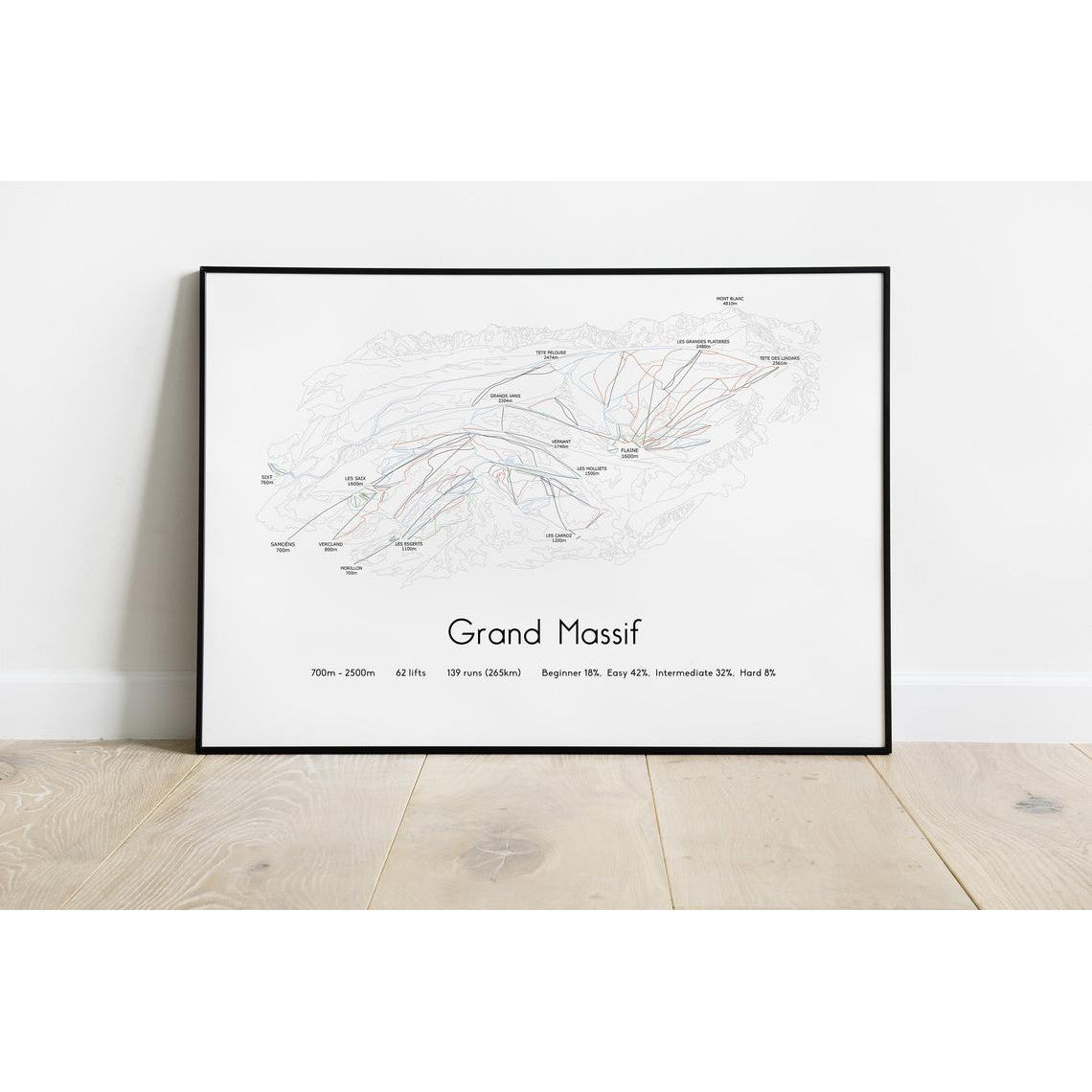 Grand Massif Piste Map Wall Print | Backcountry Books