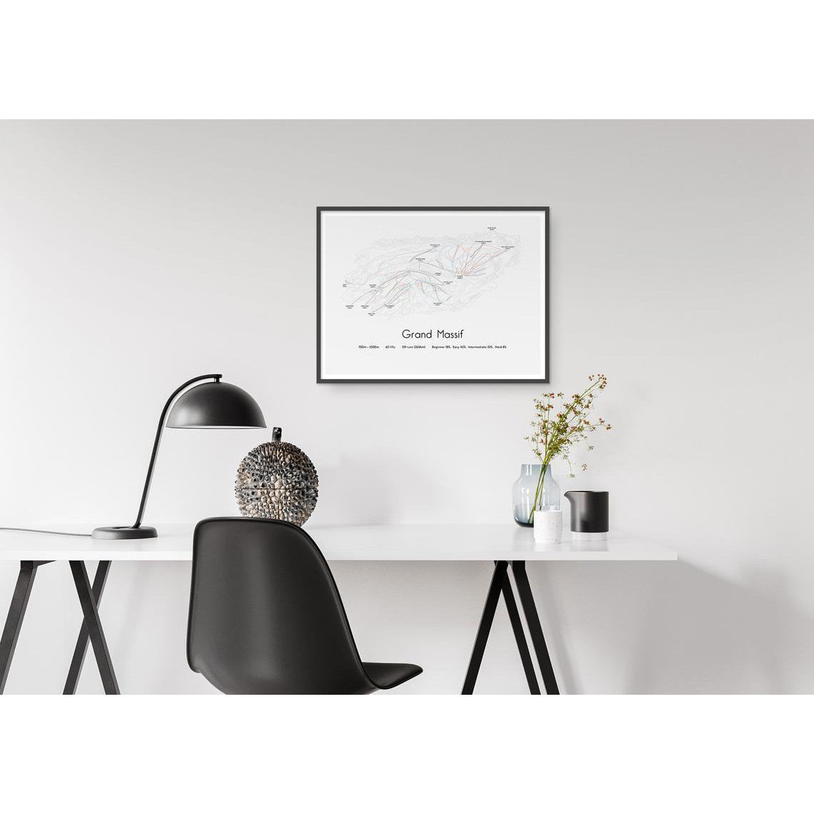 Grand Massif Piste Map Wall Print | Backcountry Books