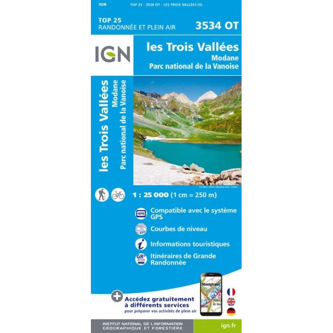 IGN 3534 OT Trois Vallees Map | Backcountry Books