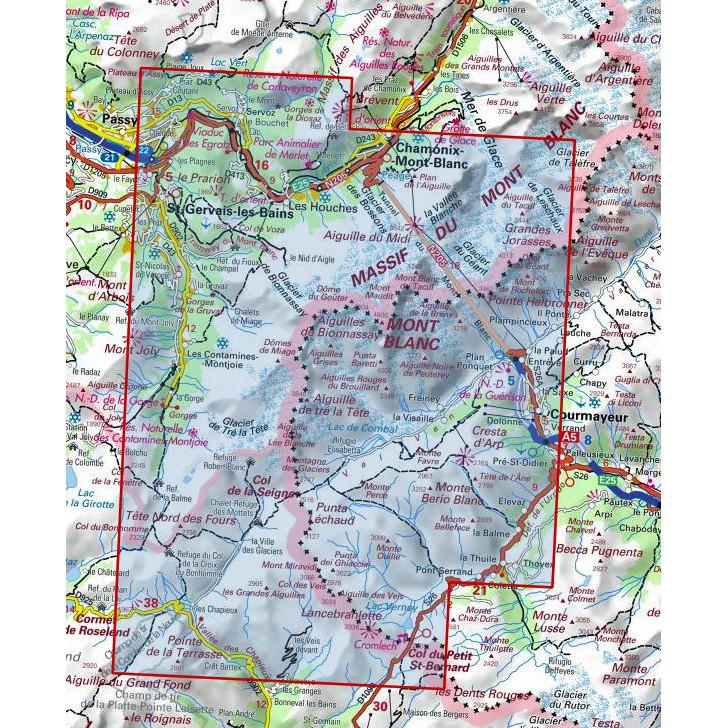 IGN_3531_ET_St_Gervais_Massif_du_Mont_Blanc_Chamonix_Map