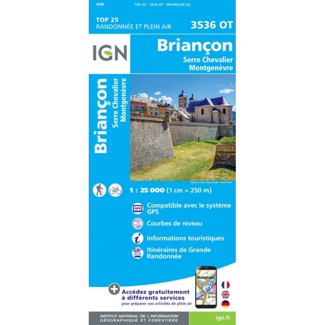 Ecrins Map IGN 3536 OT Briancon, Serre Chevalier, Montgenevre | Backcountry Books