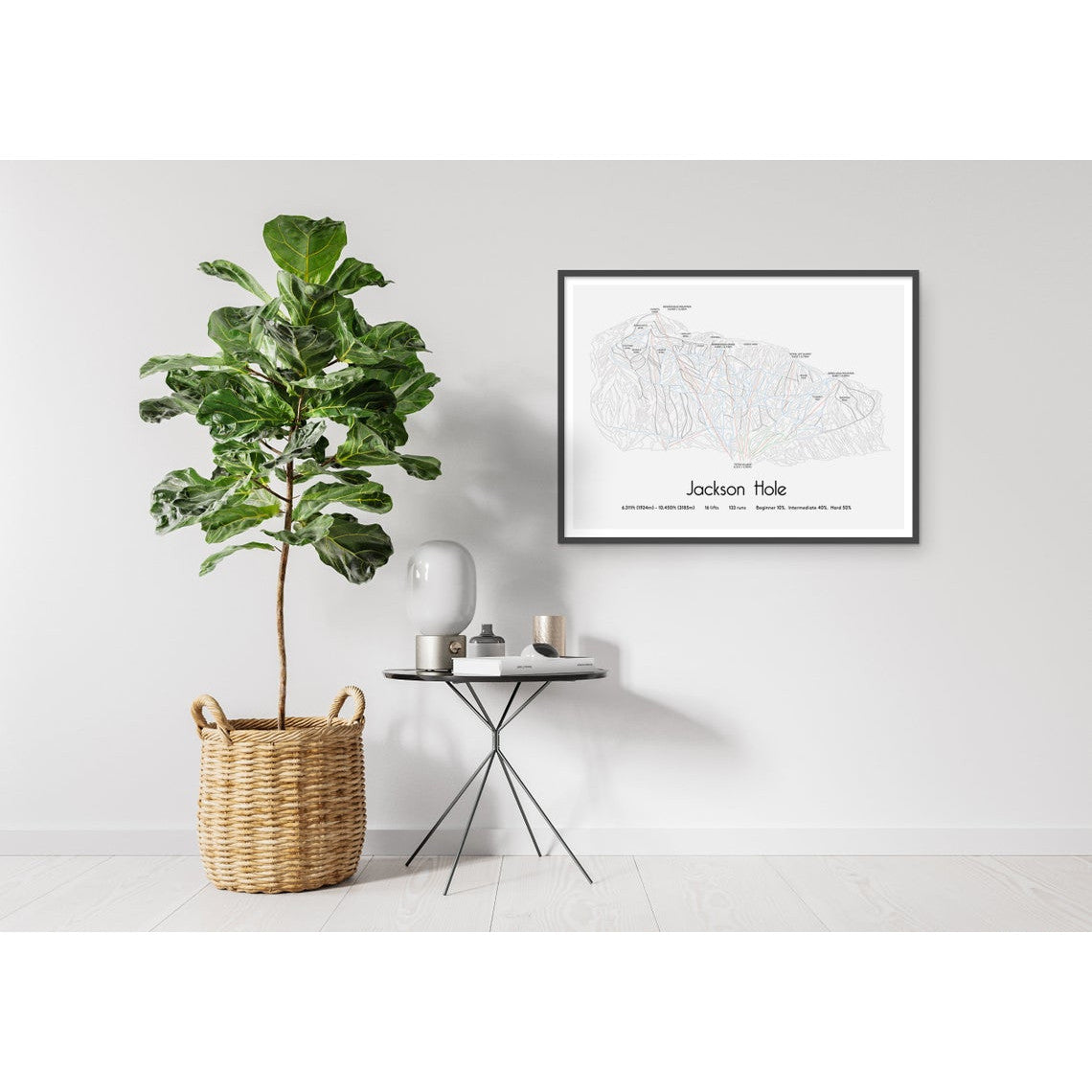 Jackson Hole Piste Map Wall Print Poster | Backcountry Books | Bluebell and Moss