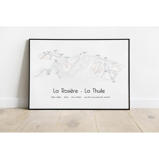 La Rosiere Piste Map Print | La Thuile Piste Map Print | Backcountry Books