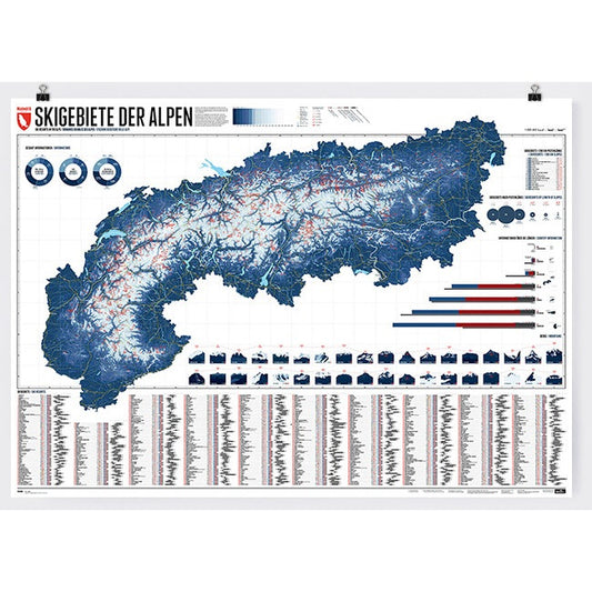 Marmota Maps Alps Ski Resorts Wall Map | Backcountry Books