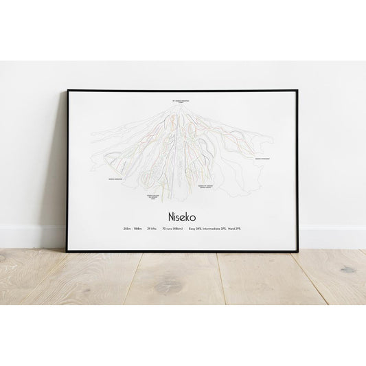 Niseko Piste Map Wall Print Poster | Backcountry Books