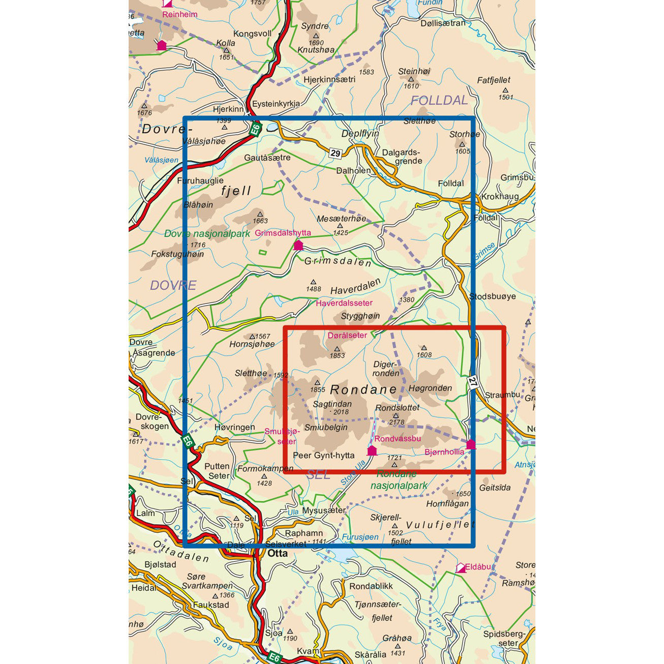 Rondane Map | Nordeca Turkart Rondane Nord | Backcountry Books