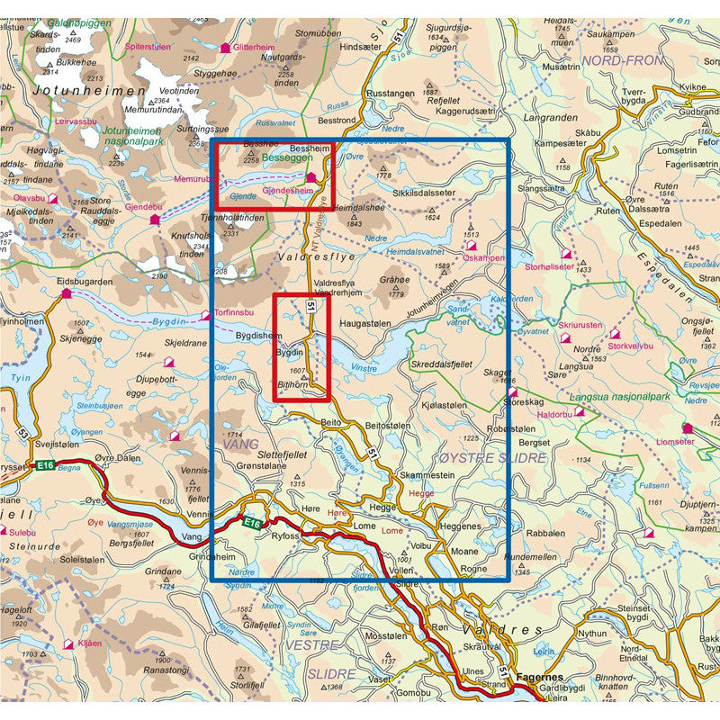 Beitostølen Map | Nordeca Turkart Beitostølen | Backcountry Books