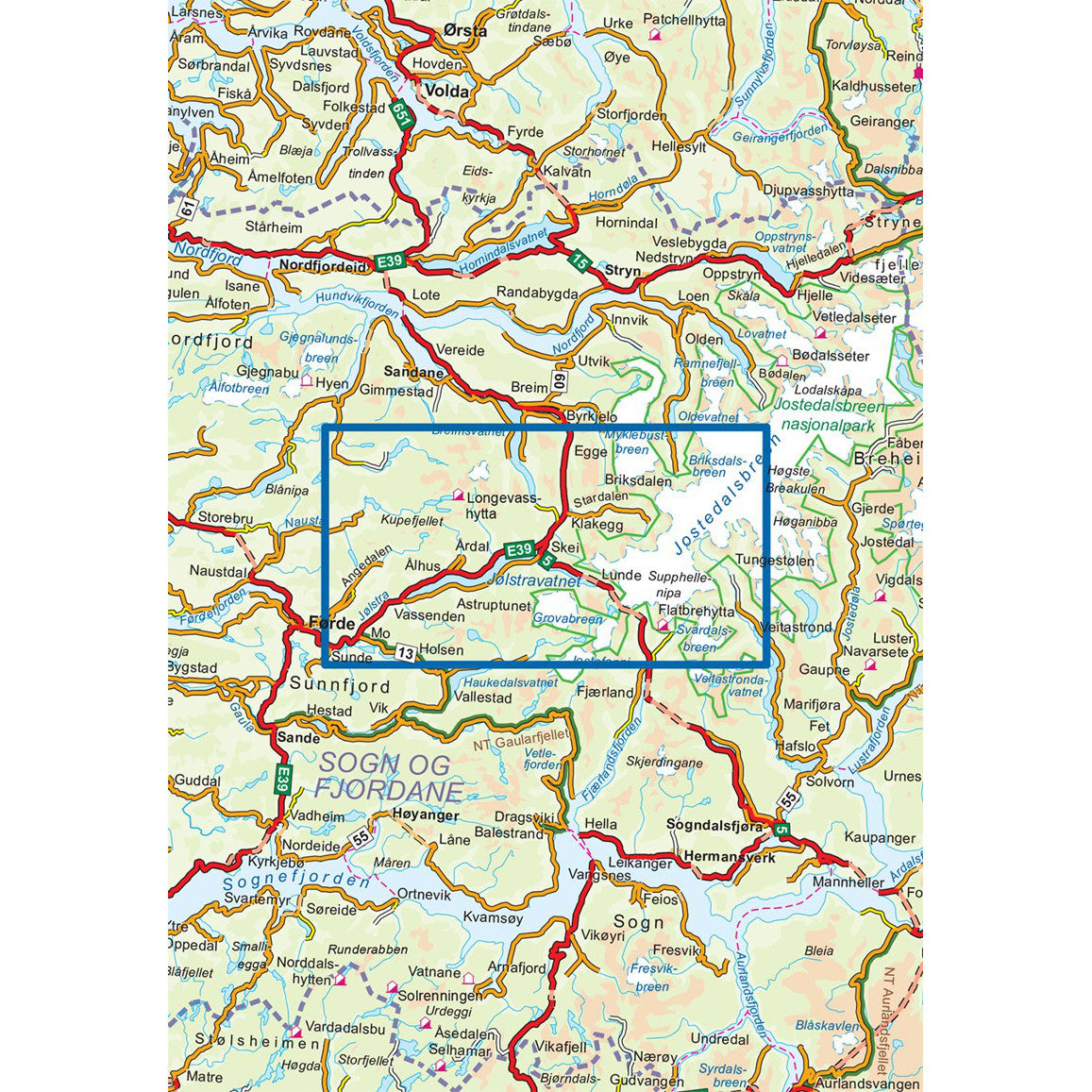 Nordeca Turkart Jølster Map Jolster Map | Backcountry Books