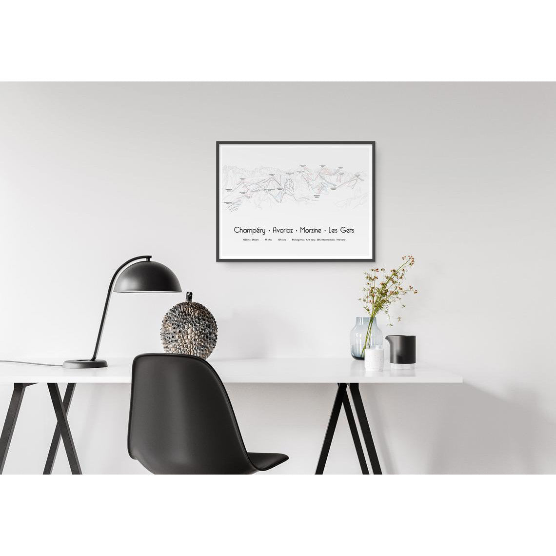 Portes du Soleil Piste Map Wall Print | Backcountry Books