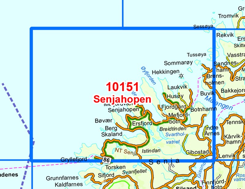 Senja Map Nordeca Senjahopen | Backcountry Books
