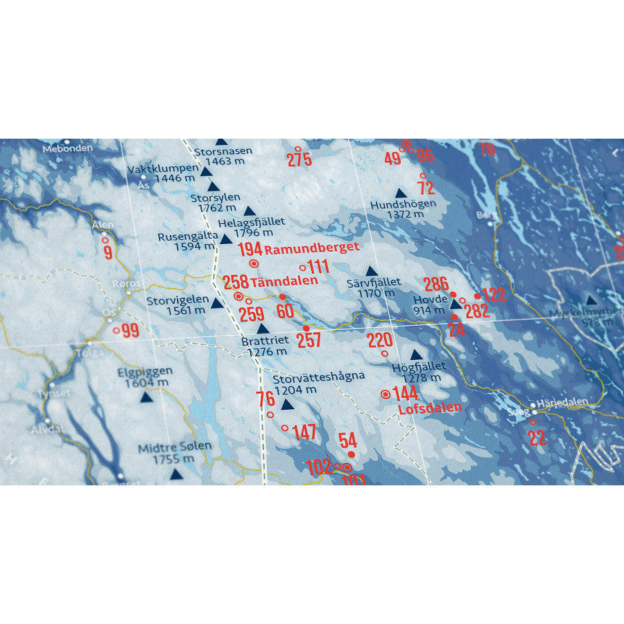 Ski Resorts of the Scandinavia Wall Map | Marmota Maps