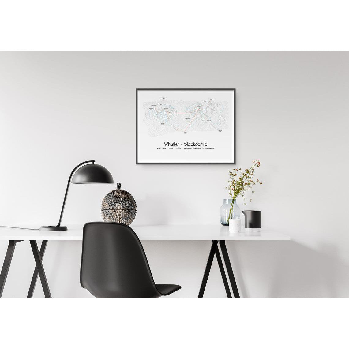 Whistler Blackcomb Piste Map Wall Print | Backcountry Books