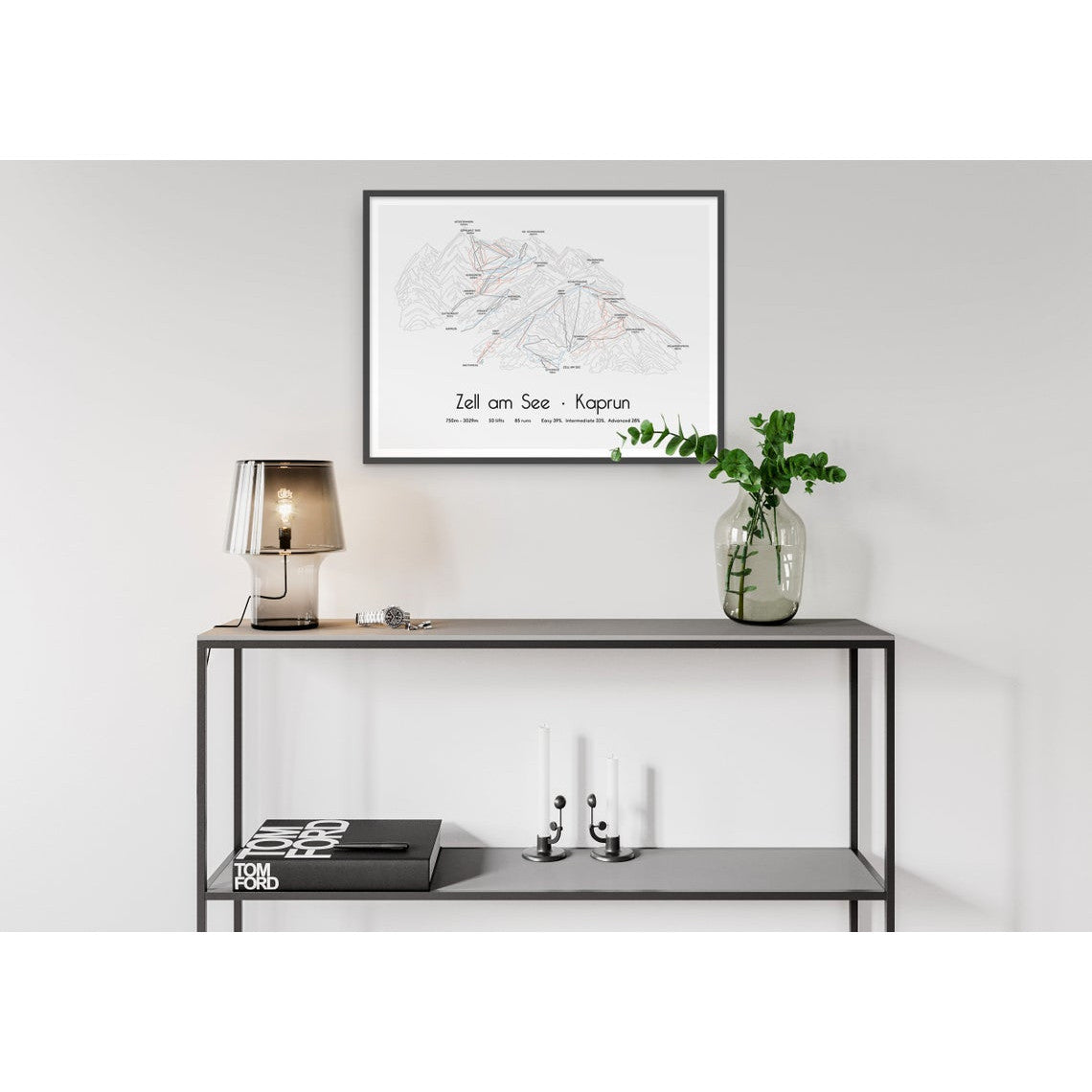 Zell am See Kaprun ski piste map wall print poster | Backcountry Books