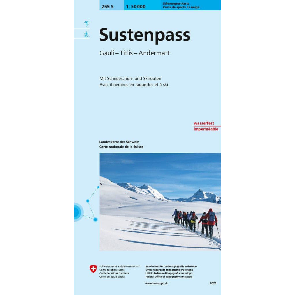 Swisstopo 255 S Sustenpass Ski Touring Map | Backcountry Books 